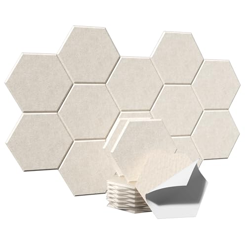 Image of Acoustic Panels, Magrowill 12-Pack Soundproof Wall Panels 14 X 12 X 0.4 Inches, Sound Absorbing Panels with Full Self-Adhesive, Interior Wall Decor Felt Tiles Board