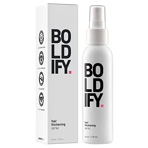 BOLDIFY Hair Thickening Spray - Get Thicker Hair in 60 Seconds - Stylist Recommended Hair Thickening Products for Women and Men - Hair Volumizer + Texturizing Spray for Hair Volume and Root Lift -4 oz