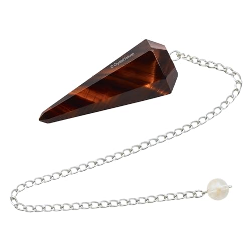Image of Red Tiger Eye Pendulum Dowsing Tool - Natural Crystal Pendulum for Spiritual Guidance - Premium Dowser Pendulum for Accurate Divination and Energy Healing - Perfect for Energy Healing and Chakra Balancing - Handcrafted with Precision and Elegance