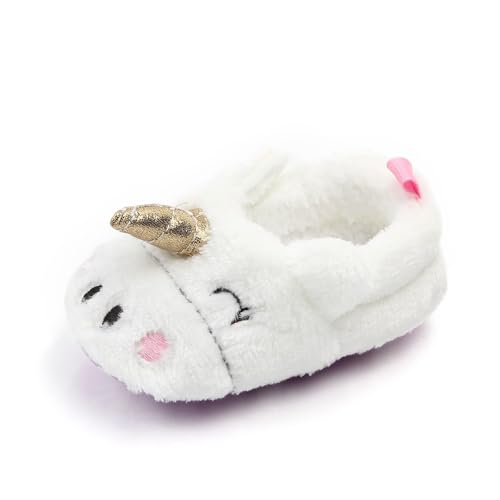 Newborn Baby Boys Girls Slipper Fluffy Fuzzy Soft Non Skid Sole Slip On House Indoor Shoes