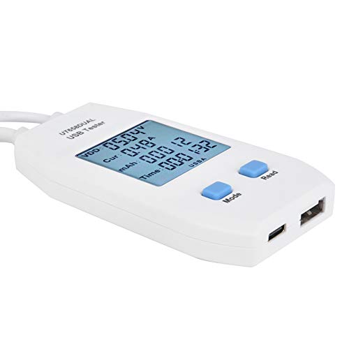 Image of USB Meter, Digital LCD Display Voltmeter Ammeter Detector Power Tester Multimeter for Measuring Voltage, Current, Capacity, Energy, Resistance, Capacitance(UT658 Dual)
