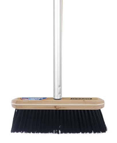 Image of Superio Kitchen Broom Premium Black Tampico Bristles with 48-Inch Grey Metal Handle, Heavy Duty Household Broom for Easy Sweeping of Dust and Debris, Ideal for Home, Kitchen, Bedroom, Floors & Corners