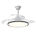 42-calowy Wentylator Sufitowy Ze Światłem Ściemnialnym, Wentylator Sufitowy Z Oświetleniem LED I Pilotem, Białe 4 Łopatki Wentylne Z Abs, Wentylator Sufitowy Do Salonu, Sypialni, Kuchni