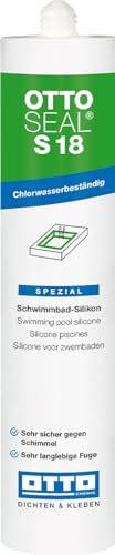 OTTOSEAL S 18 Schwimmbad-Silikon C01 weiss 310ml Chlorwasserbeständig Sicher gegen Schimmel Extrem widerstandsfähig Ideal für den Dauernassbereich