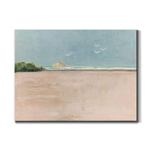 Renditions Gallery Private Beach Wall Art, Relaxing Waterfront Scene, Pleasant Summer Artwork, Premium Gallery Wrapped Canvas, Ready to Hang, 12 in H x 18 in W, Made in America Print