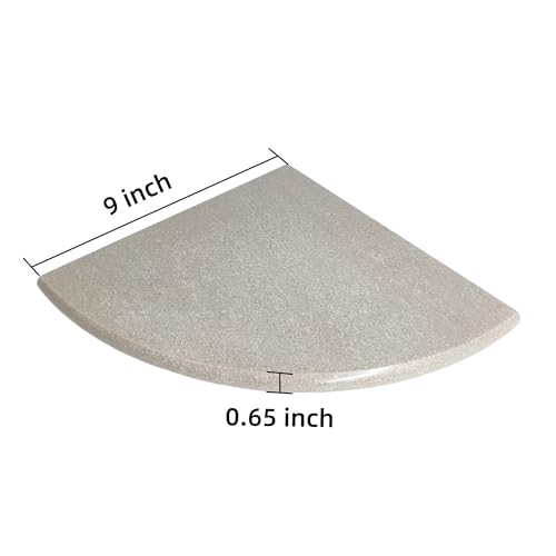 GEOONA Gray 9 Inch Marble Corner Shower Shelf for Bathroom Both Side Polished, Marble Floating Shelves for Bath Wall Mounted (1) - Thumbnail 3