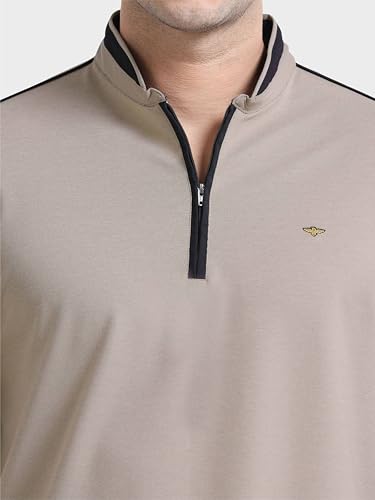 Image of STELLERS Men's Full Sleeve Zipper Henley T-Shirt | Premium Cotton | Streatchable | Feather Touch Feel