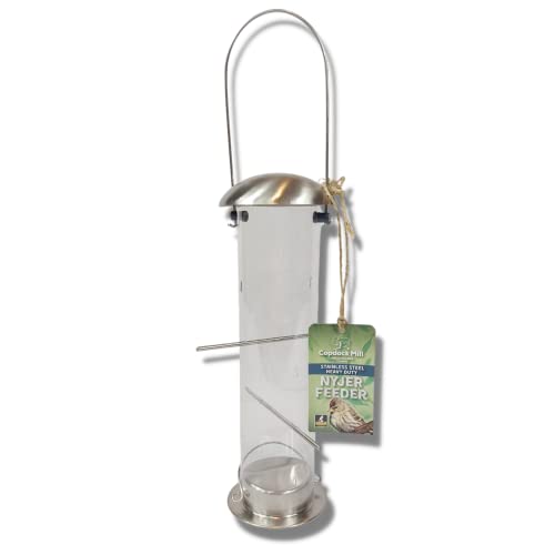 Copdock Mill Stainless Steel Heavy Duty Nyjer Feeder Weather Resistant Hanging Small Bird Feeder Station Feeders Suitable For Nyjer Seed Mix