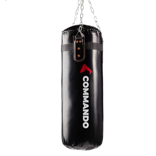 Commando Professional Leather Punching Bag - Multiple Sizes - High Endurance and Suitable for Intense Training (80cm)