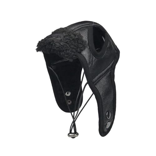 minkissy Fliegermütze Für Haustiere Verstellbare Pilotenmütze Schwarz XL Perfektes Kostüm Für Hunde Und Katzen Für Partys Fotoshootings Und Besondere Anlässe