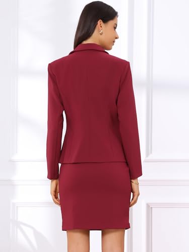 Image of Allegra K Women 2 Piece Skirt Set Suit Business Blazer and Pencil Skirt Office Work Interview Church Outfits