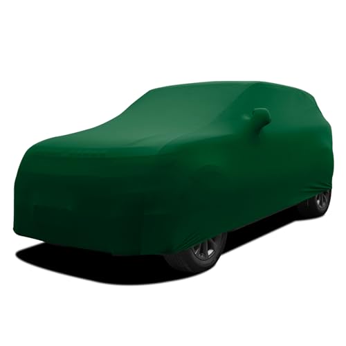 WinPower Funda Coche Interior Antipolvo Transpirable Elástica Lona Cubre Funda Protectora Completa Suave Antiarañazos SUV Cubierta para Garaje Exposición de Coches Verde, 4.46-4.75M, 1 Pieza