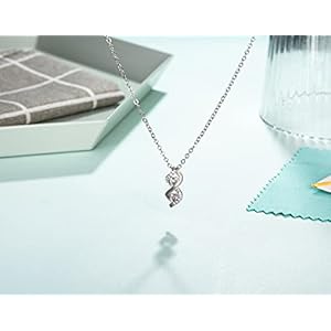 Mother Daughter Gift for Mom from Daughter Mama Necklace Infinity Two Heart Sterling Silver Necklace for Women Christmas Holiday Jewelry