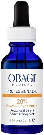 Obagi Professional C Serum 20%, Vitamin C Facial Serum with Concentrated 20% L Ascorbic Acid for Normal to Oily Skin, 1.0 Fl Oz Pack of 1