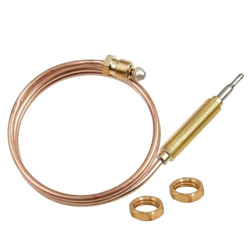 Fllyvly Thermocouple à Gaz Universel M8, Sonde de Chauffage pour Brûleur à Gaz, 600mm, Pièces de Rechange pour Chauffage Extérieur, Écrous de Connexion,...