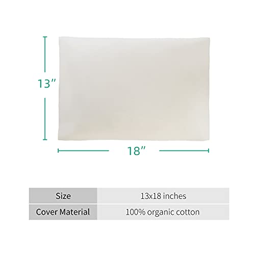 Image of Organic Cotton Pillow Case - One Pack 13 inchx 18 inch Kids Pillow Pillowcase with No Zipper - 300 TC Thread Count - Soft, Safe and Hypoallergenic - Off White