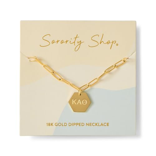 Sorority Shop Kappa Alpha Theta Paperclip Necklace — KAT 18K Gold Plated Sorority Gifts Necklace, Long-Lasting Kappa Alpha Theta Gifts for Women2