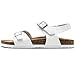 Torotto Kids Girls Boys Sandals with Cork Footbed Adjustable Strap Toddler Casual Slides Sandals Open Toes Flat (878/White,37)