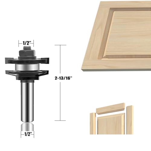 LEATBUY Router Bit Set 3 PCS 1/2 Inch Shank Round Raised Panel Cabinet Door Rail and Stile Router Bits, Woodworking Wood Cutter, Wood Carbide Groove Tongue Milling Tool(3) by LEATBUY-TECH - Image 3