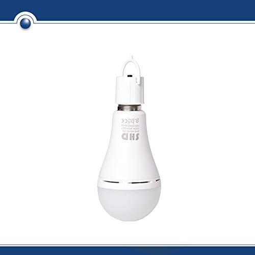 Bombilla SHD LED E27 con función de luz de emergencia (también para camping, tienda, etc.). Potencia: 9 W, 800 lúmenes, 4000 K, E27, recargable.