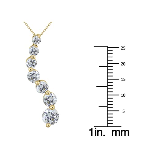 Certified 1 Carat TW Diamond Journey Pendant in 14K Yellow Gold (K-L Color, I2-I3 Clarity)2