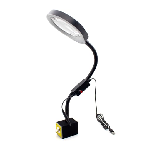 LeTkingok Lupa Industrial X05 con Luces LED para Reparación Electrónica, Lámpara de Inspección de Circuitos con Lente de Vidrio de Alta Definición