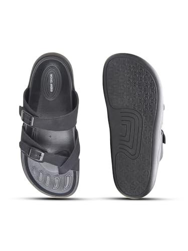 Image of Michael Angelo Black Casual Thong Slippers & Floaters for Men
