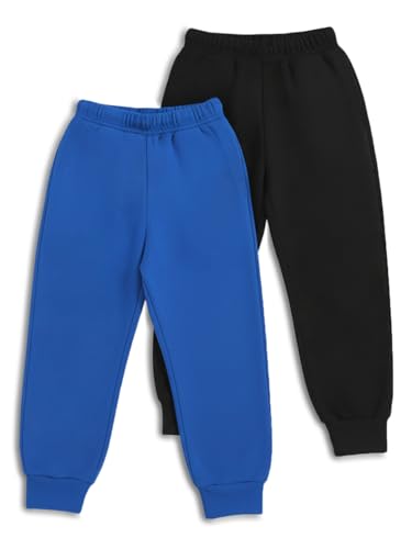 Image of Trampoline Kids Cotton Blend Trackpants Pack of 2 with Drawstrings & Ribbed Cuffs | Vibrant Printed Joggers for Boys & Girls | Soft Waistband & Side Pockets | Everyday Comfy Wear
