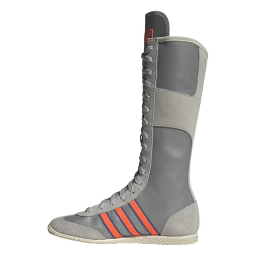 adidas Womens Originals Japan Round Toe Lace Up Casual Boots Knee High - Orange, Silver - Size 9.5 M3