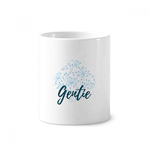 Brosse à dents et stylo bien rangés dans ce support en céramique fleur bleue 350ml