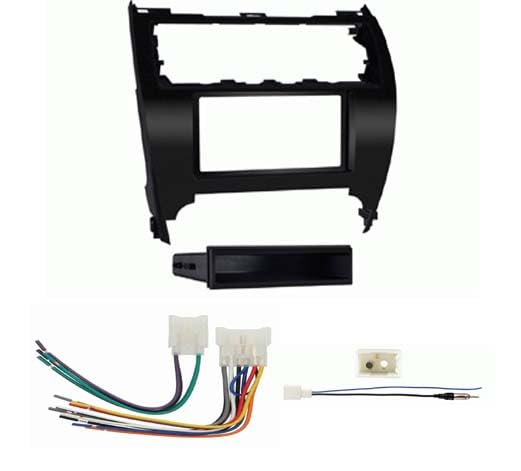 Car Stereo Installation Kit with Radio Harness, Antenna Adapter for Toyota Camry 2012, 2013, and 2014, Single/Double DIN, No Factory Amp