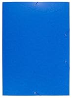 Exacompta 59652E Einschlagmappen DIN A2. Aus Colorspan-Karton mit 3 Klappen und 2 Gummizügen, 24 x 32 cm, DIN A4, blau Sammelmappe Dokumentenmappe für Büro und Schule