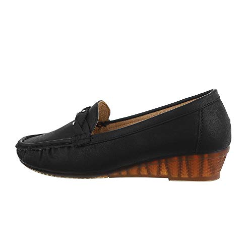 Ital Design Damenschuhe Halbschuhe Mokassins, 6461-, Kunstleder, Schwarz, Gr. 40 Cover