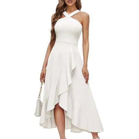 Bbonlinedress White Halter Maxi Dress Cover