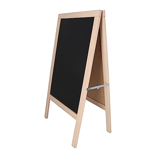 Aranaz - Pizarra Caballete con Doble Cara - Haya Maciza - Negra - Ideal para hostelería, Infantil, Restaurante, etc. - 55 cm x 34 cm x 100 cm