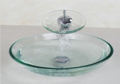 Lavabo en verre salle de bain avec robinet laiton toilettes sanitaire meuble Gowe