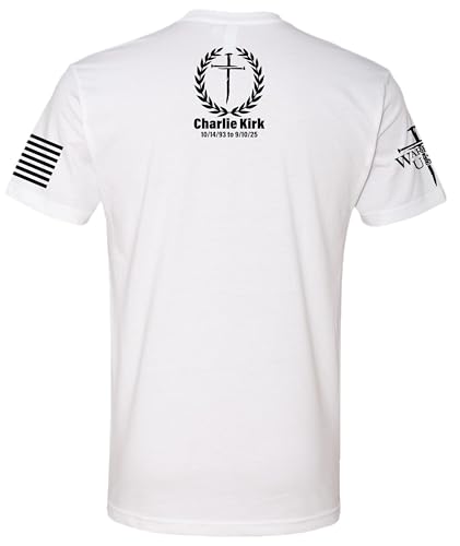 Warrior USA Charlie Kirk Freedom Memorial T-Shirt, Screen Printed in St. Louis Mo- Form Fitting Style Shirt3