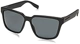 Montura cuadrada negra y lentes negras.