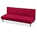 VanderHOME Fundas de Sofá Sin Brazos Spandex Cubierta para Sofa Cama Fundas de Clic-clac Elástica Large, Vino Rojo