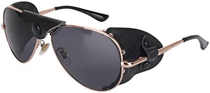 OSSAT Polarized sunglasses with side shields cowhide wind proof sunshade Classic Mountain Fishing eyewear
