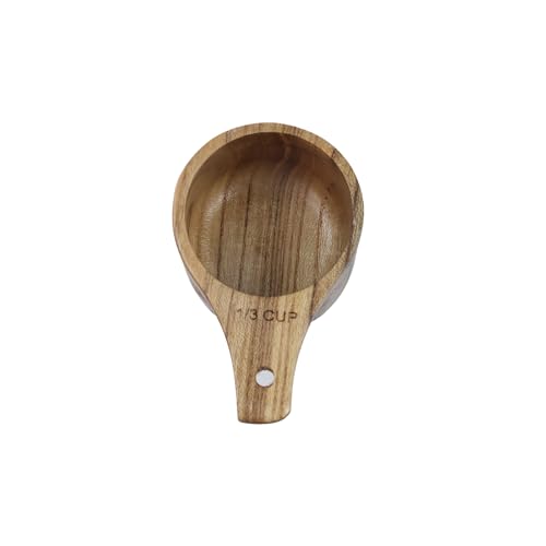 Cucharas medidoras de madera 2 piezas 1/3 taza miniatura 3