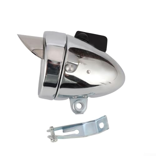Vintage Bicycle LED Light Headlight, Retro Metal Shell Bike Front Light LED Head Lamps(Silver)