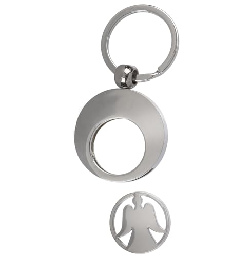 Porte-clés jeton de caddie ange gardien - Jeton de caddie porte clef, porte-clé porte-bonheur, cadeau ange de noël, jeton caddie métal original
