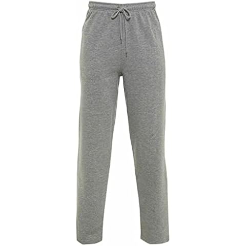KOLLACHE Mens trousers Open Hem Trousers For Men Jogging Bottoms Men Tracksuit Bottoms Men Elasticated Mens Joggers Mens Jogging Bottoms Mens Joggers With Zip Pockets-Silver Grey-XL Cover