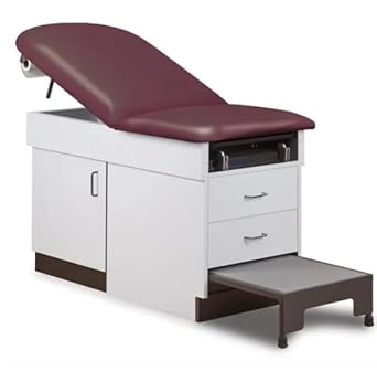 MSEC, Complete Medical Exam Room, Exam Table, Side Chair and Pneumatic Physician Stool, Color Dark Cherry Laminate Country Mist Note Order Will be Processed in Color Listed in Title.