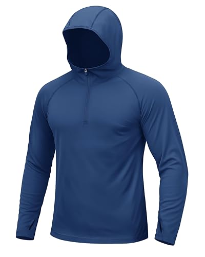 TACVASEN Mens Athletic Shirts Sun Protection Hoodie UPF 50+ UV SPF T-Shirts Rash Guard 1/4 Zip Long...