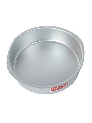 Image of HAZEL Aluminium Round Cake Mould Medium | Non Stick Baking Tin Pan | Microwave OTG Oven Tray | Cake Making Tools Kitchen
