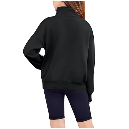 Cute Sweatshirts for Teen Girls Long Sleeve Shirts Zip up Cropped Tops Tween Girl Trendy Preppy Clothes Thumb Hole4