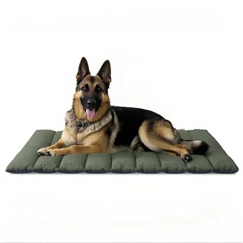 WESTERN HOME WH Hundedecke für Unterwegs Hundedecke Wasserdicht Tragbar Hundematte Outdoor Komfort und Weiches Reisedecke Hund Wasserdicht Camping Hundebett, 110x68 cm (Olive Drab)