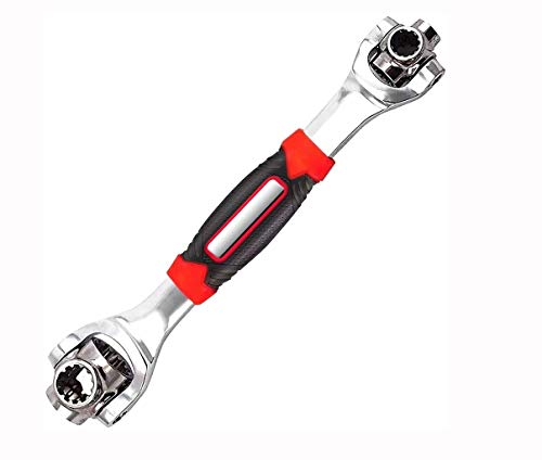 Autloops Universal Wrench 48 in 1 Socket Wrench Multifunction Wrench Tool Works with Spline Bolts, 6-Point, 12-Point, Torx, Square Damaged Bolts and Any Size Standard or Metric for Home and Car Repair